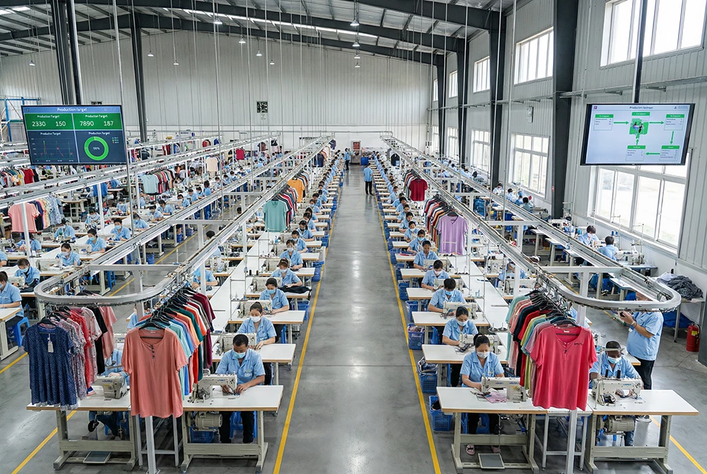 Large-scale garment production line