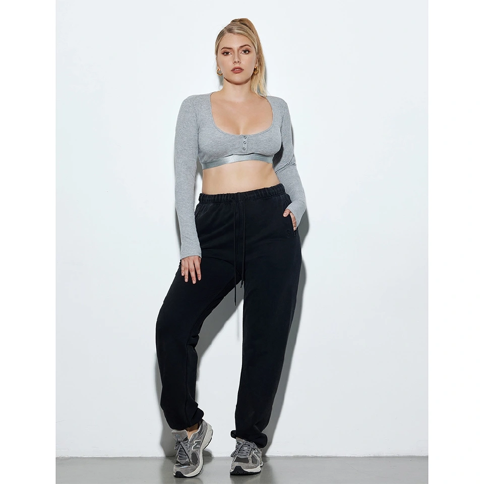Plus Size Fleece Jogger Sweatpants for Women High Waist Casual Lounge Pants