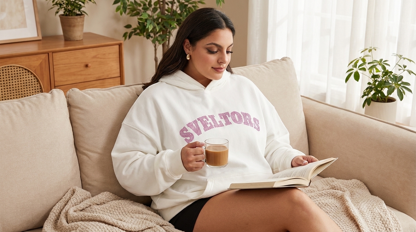 Elevate Your Apparel Line with the Plus Size Rhinestone Letter Oversized Hoodie for Women
