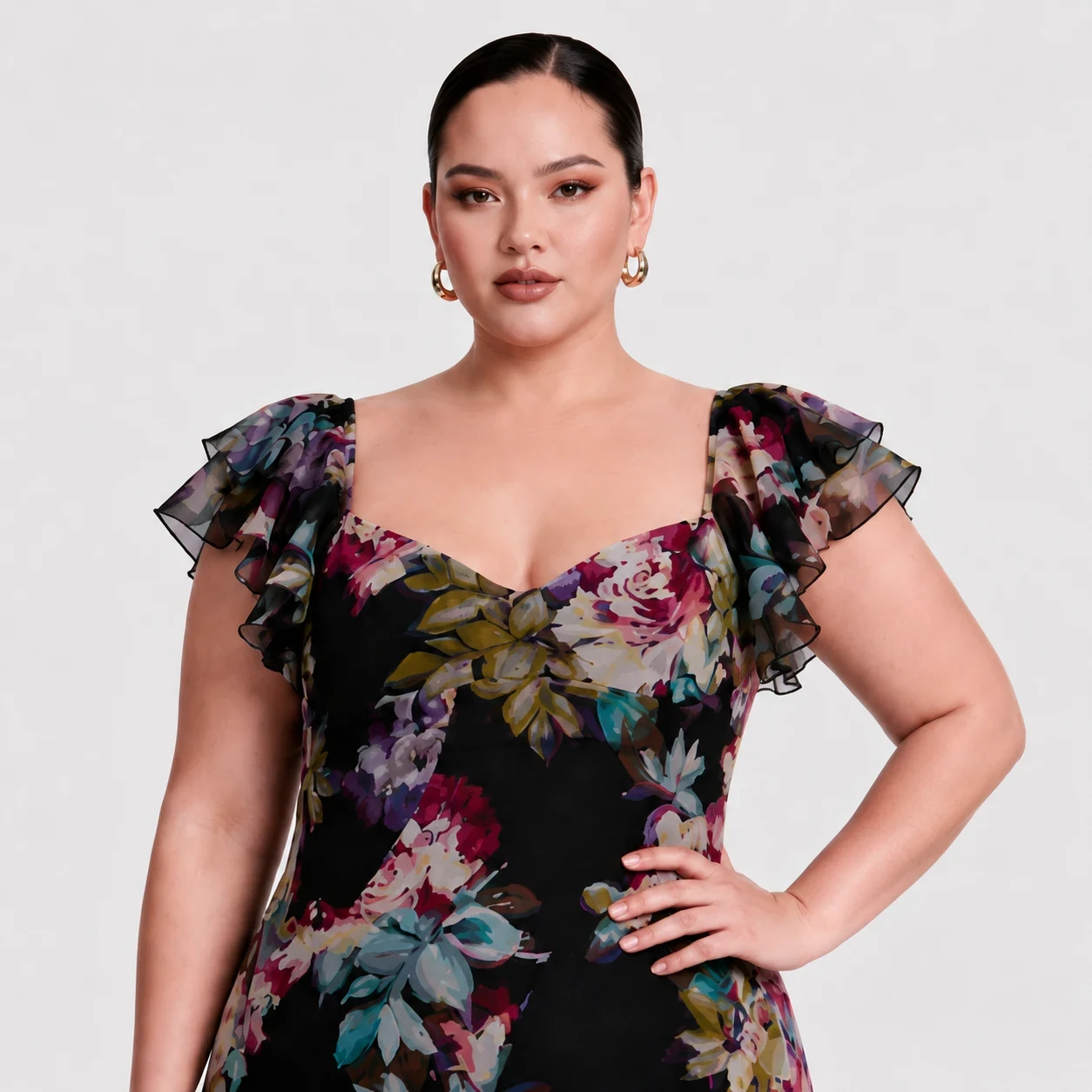 sweetheart-neckline-floral-print-formal-dress