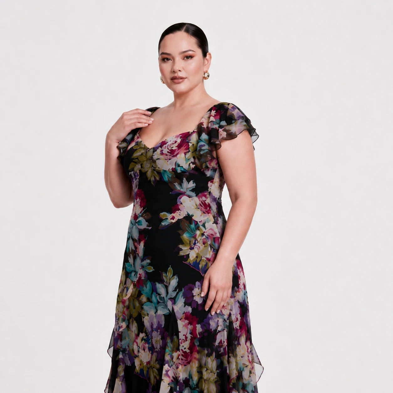 romantic-ruffle-sleeve-plus-size-evening-gown