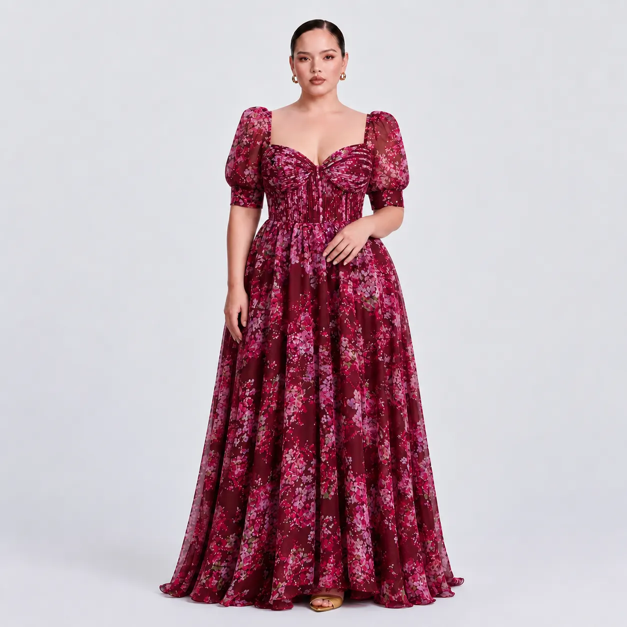 wholesale-chiffon-floral-evening-gown