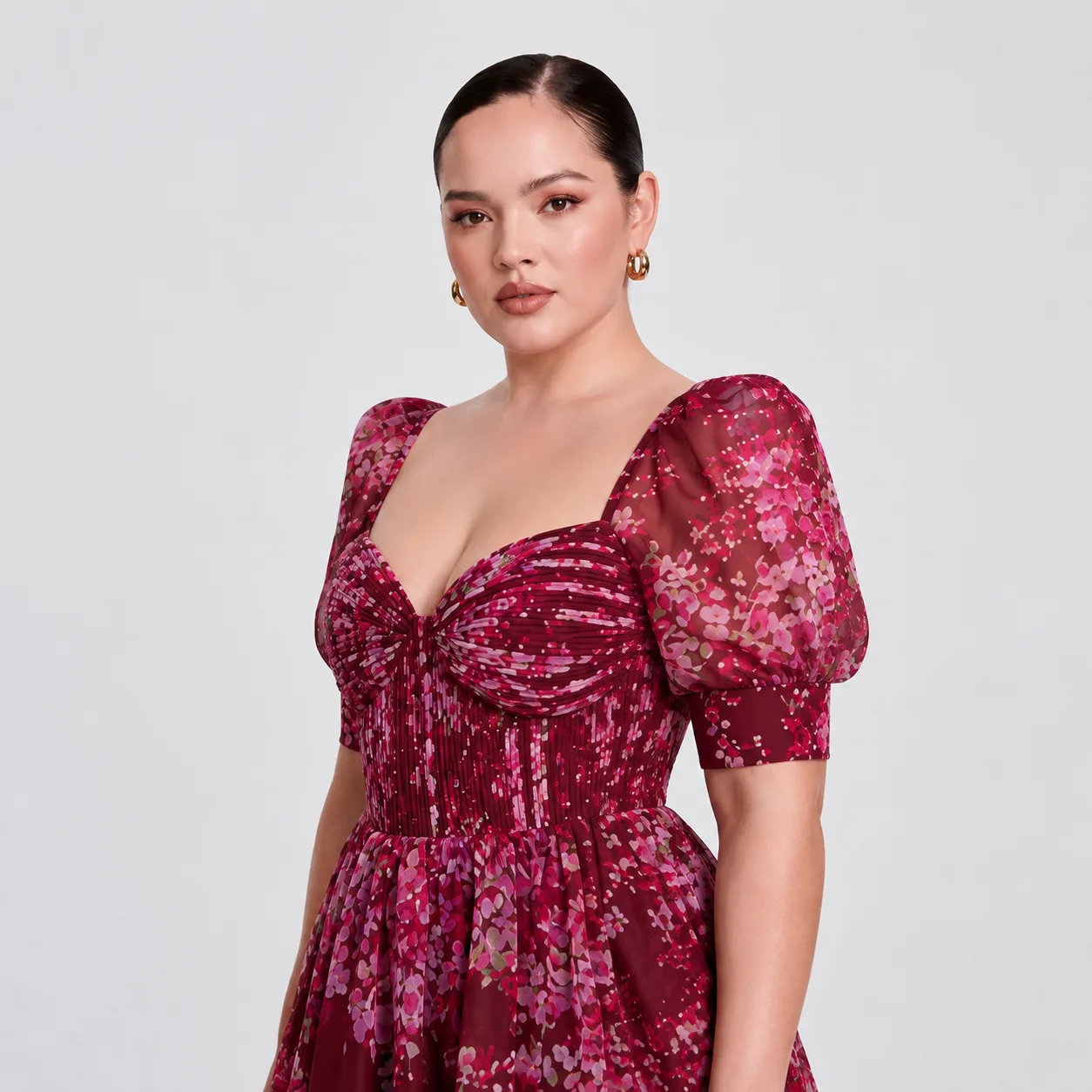 puff-sleeve-sweetheart-neckline-dress-details