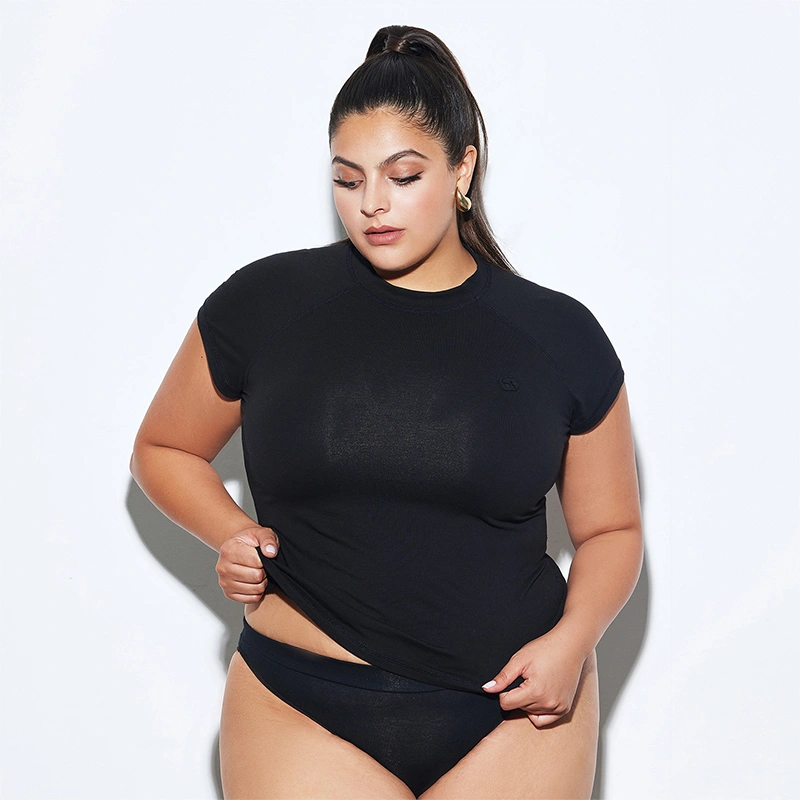 Fitted Raglan Short Sleeve T-Shirt High Elasticity Athleisure Tops