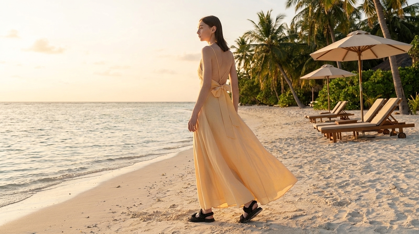 Elevate Your Summer Elegance With the Butter Yellow Linen Backless Maxi Dress