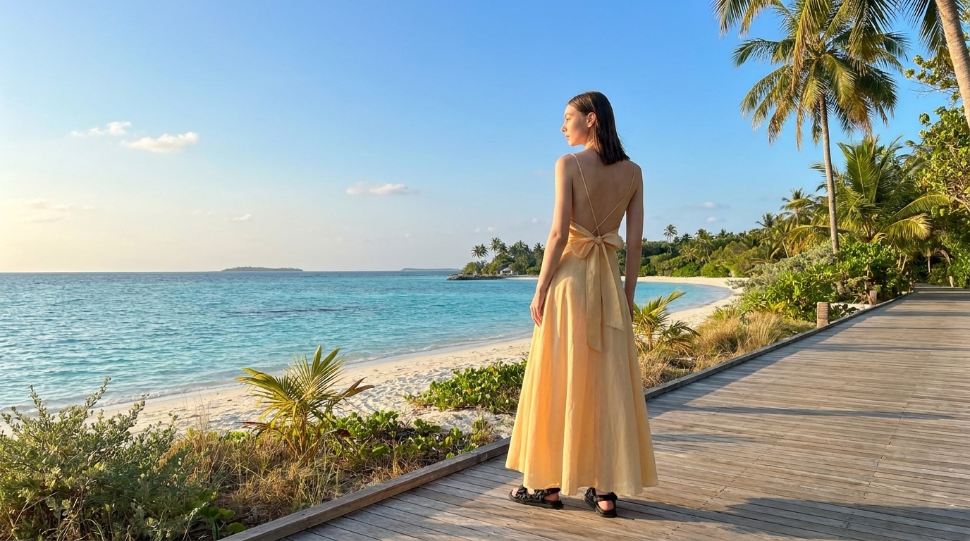Embrace Effortless Elegance: Discover the Butter Yellow Linen Backless Maxi Dress
