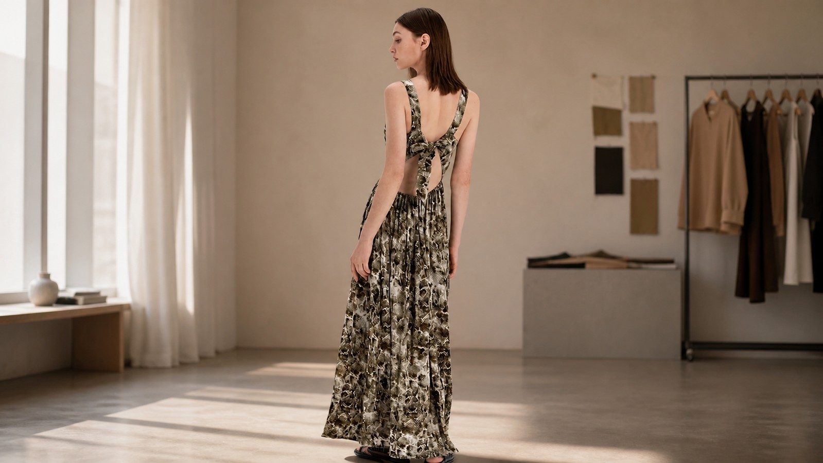 Snake Print Maxi Dress for Resortwear Sourcing Programs