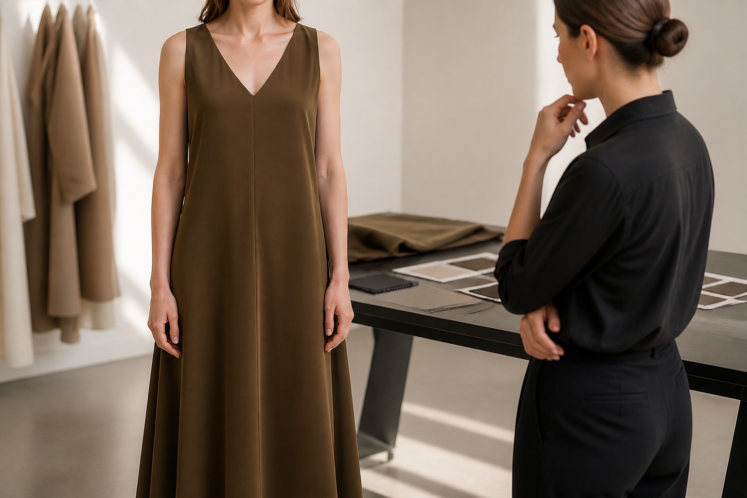 Assortment Guide for a Minimalist Sleeveless V Neck A Line Maxi Dress