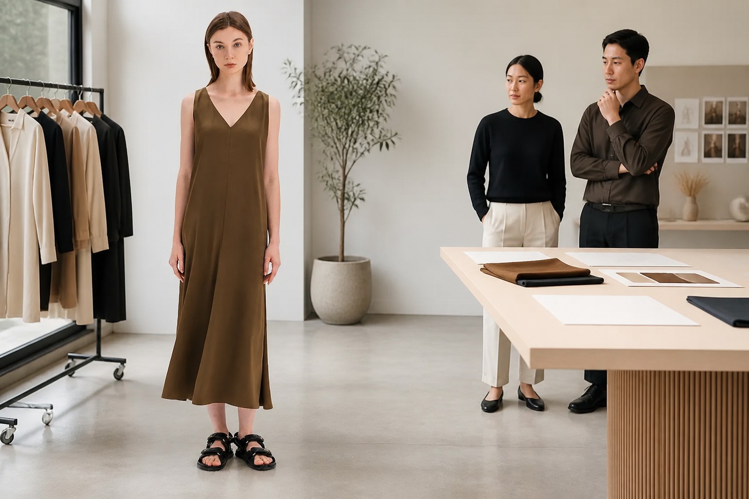 Assortment Guide for a Minimalist Sleeveless V Neck A Line Maxi Dress