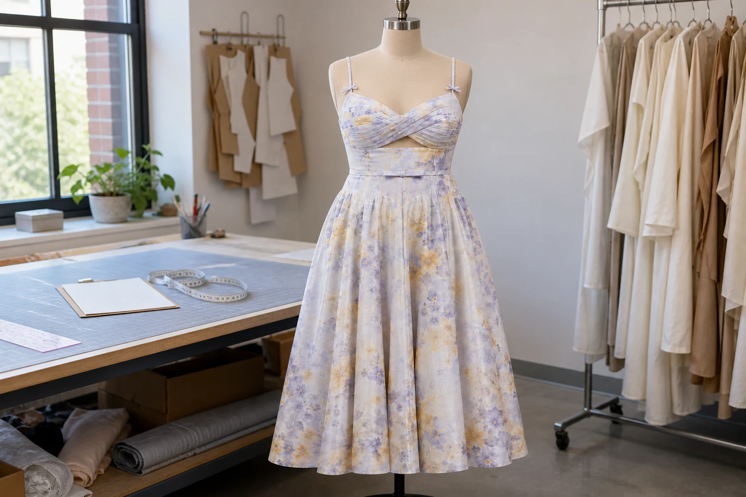 How should buyers evaluate a floral print cutout midi dress?