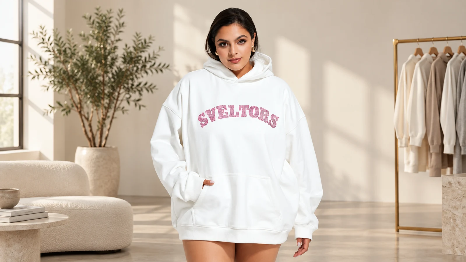 Quality Checks for a Plus Size Rhinestone Letter Oversized Hoodie