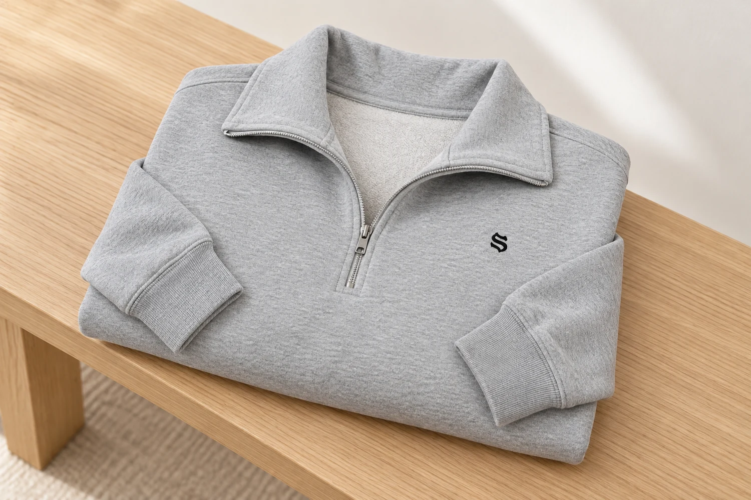 How to assess a plus size embroidered quarter zip sweatshirt?