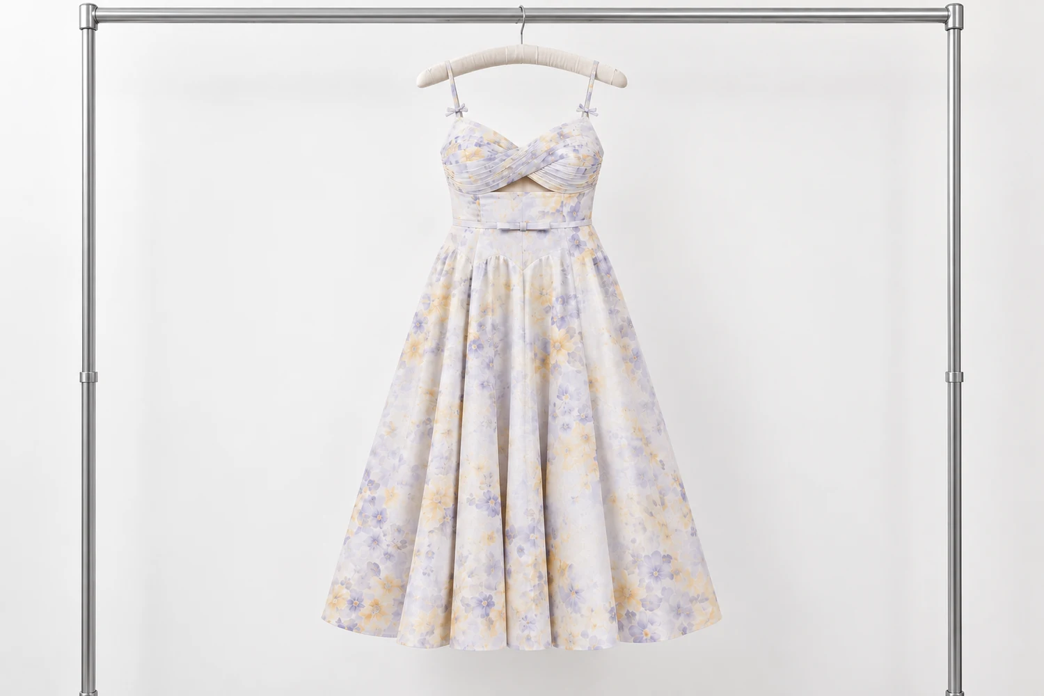 How should buyers assess a floral print cutout midi dress?