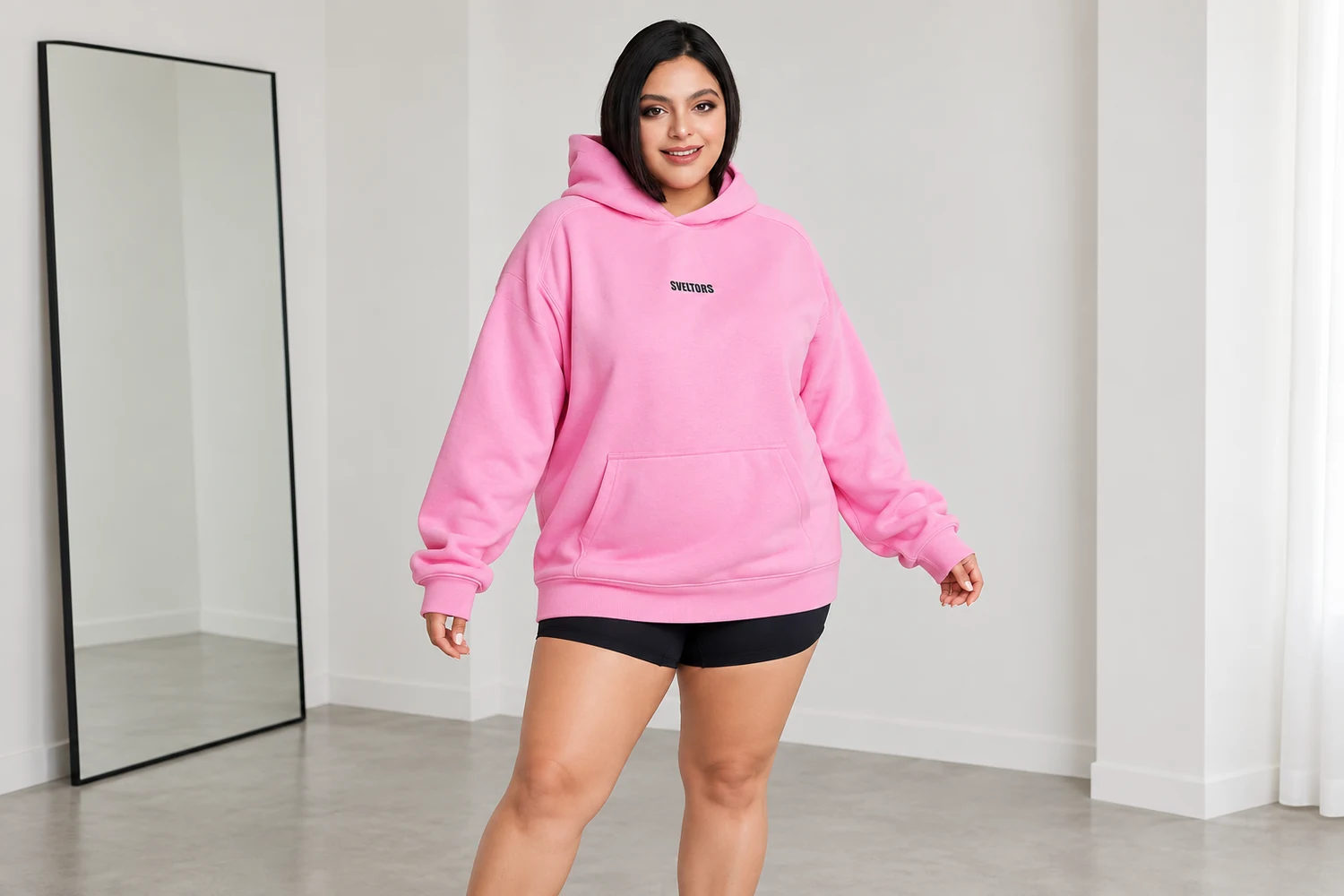 Which checks define a cozy heavyweight oversized hoodie sample?